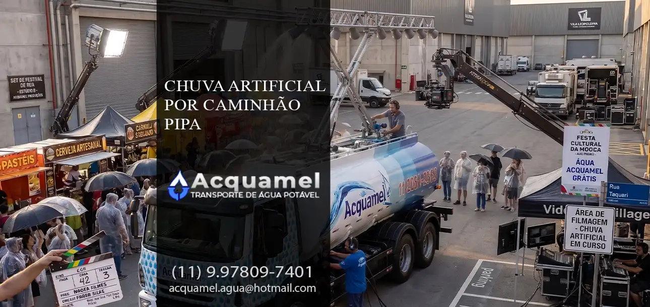 Chuva artificial por caminhão pipa