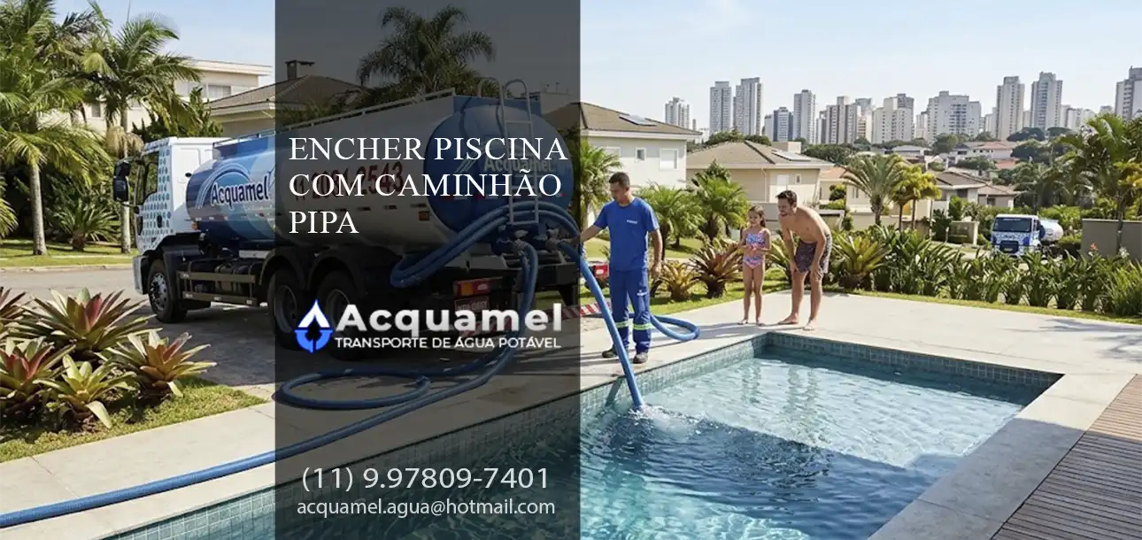 Encher Piscina com caminhão pipa